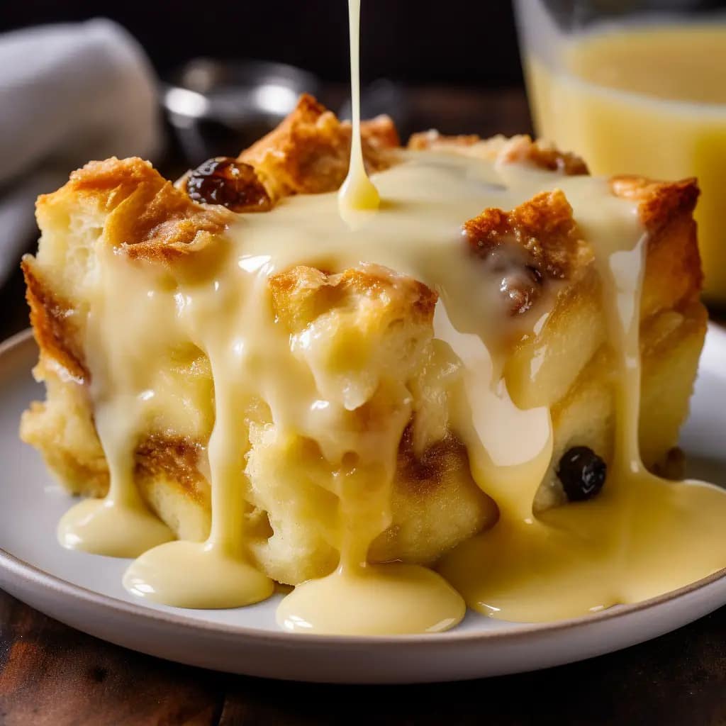 Best Grandma’s Old Fashioned Bread Pudding with Vanilla Sauce