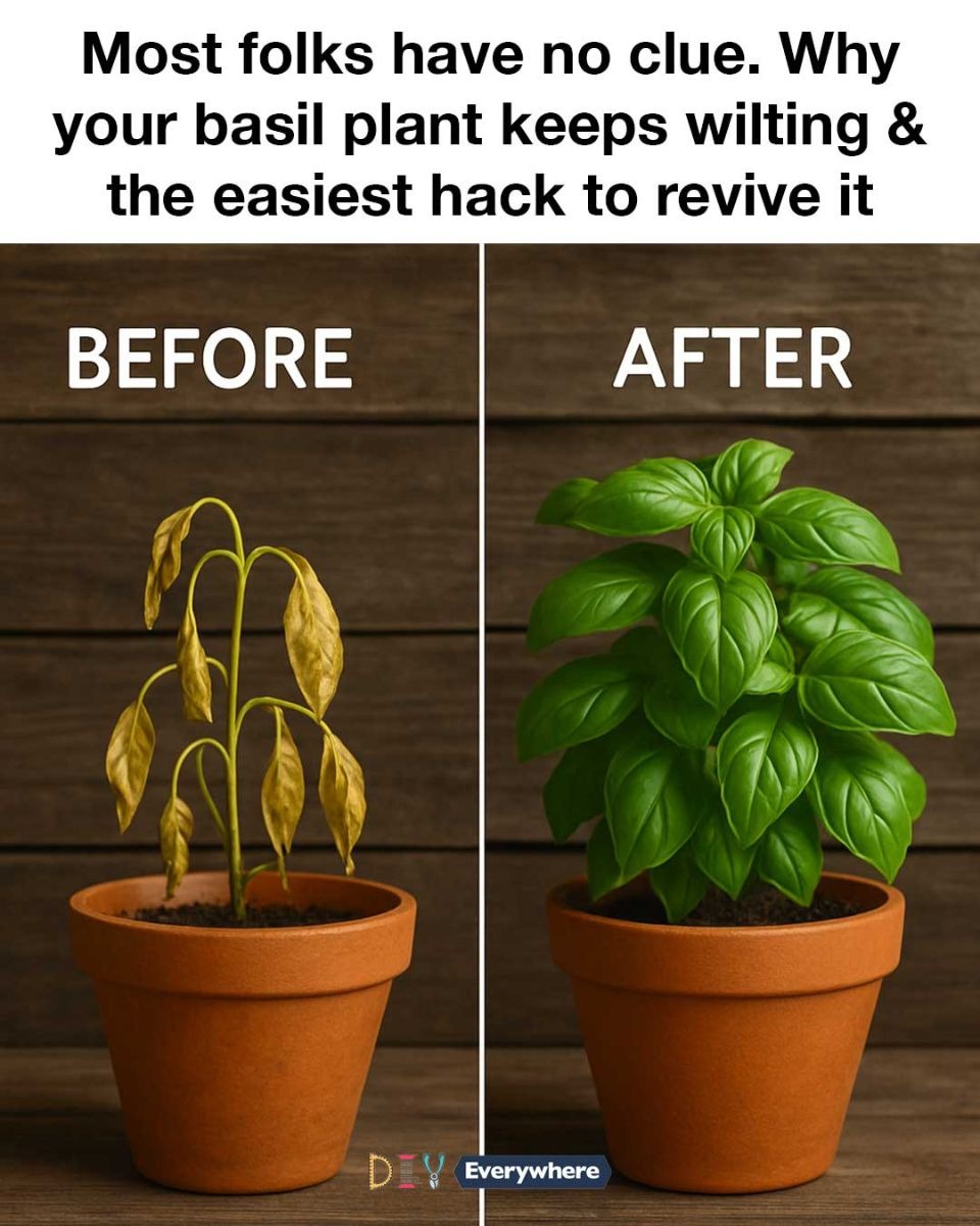 Most folks have no clue. Why your basil plant keeps wilting & the easiest hack to revive it