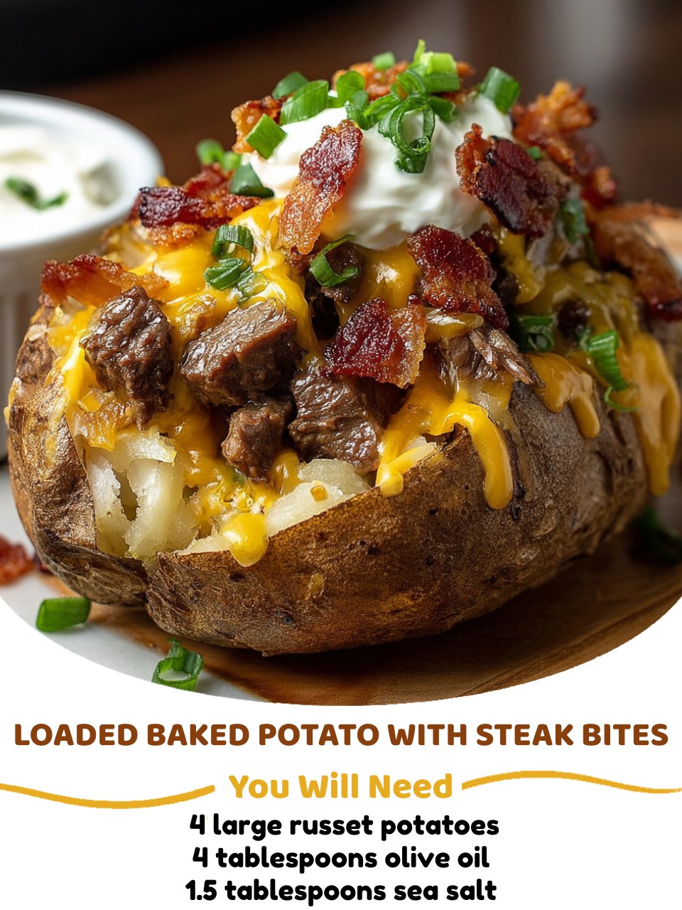 Loaded Baked Potato with Steak Bites
