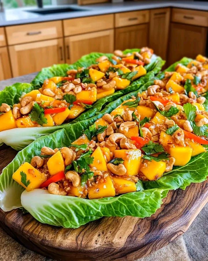 Sweet & Savory Mango Cashew Lettuce Wraps: Your Light & Flavorful Meal! cashew