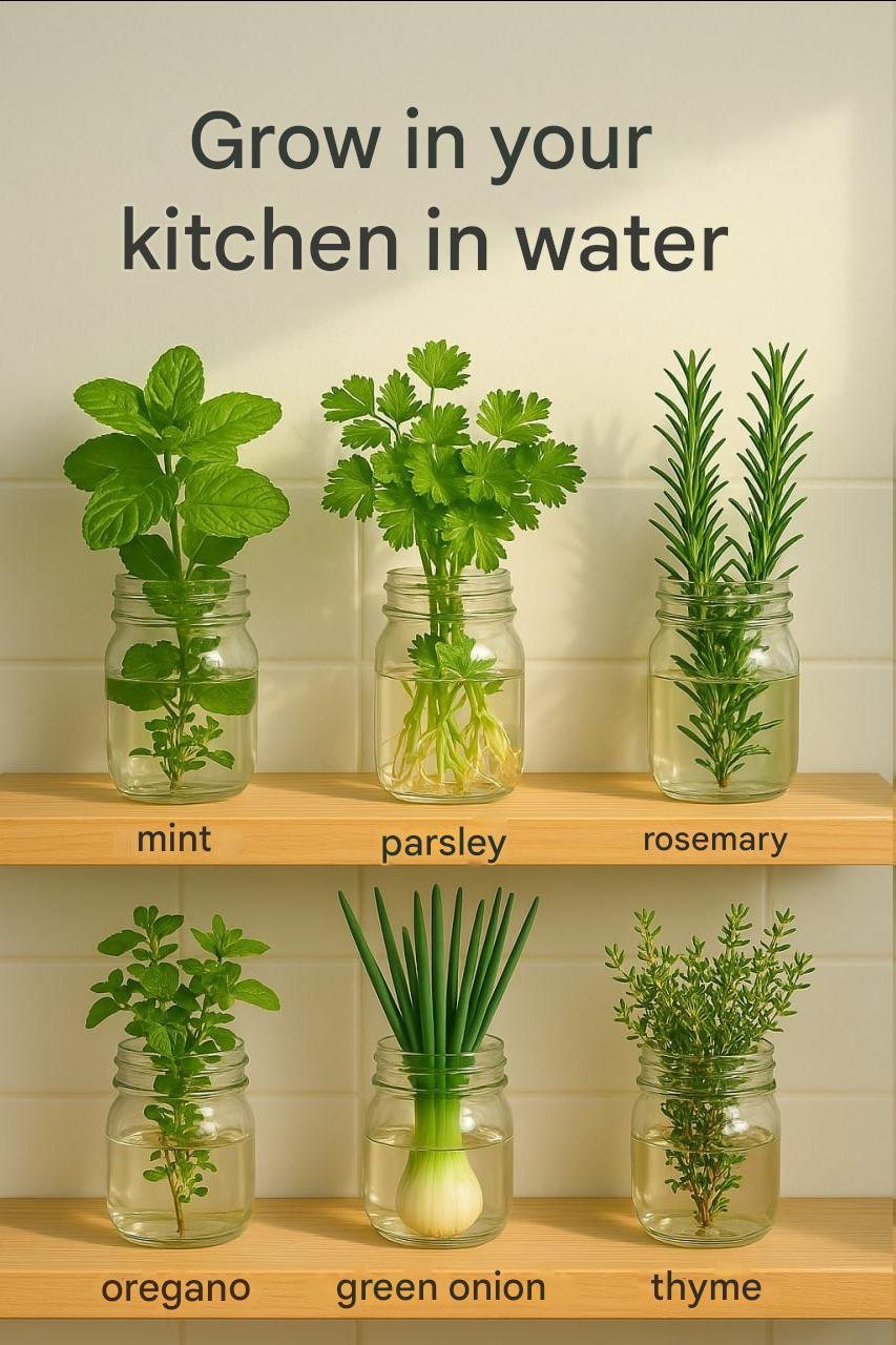 Aromatic herbs: 10 plants to grow in water only all year round.