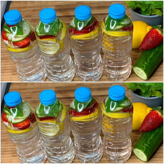 Refreshing Detox Water: Lemon, Strawberry, Mint, and Cucumber
