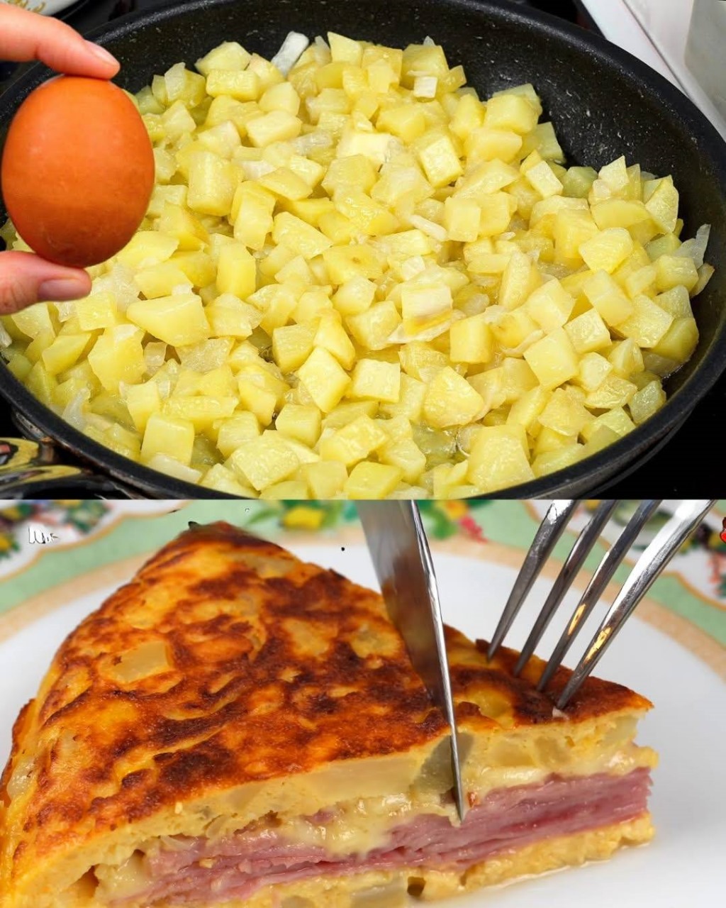 Cheesy Ham and Egg Skillet Potatoes