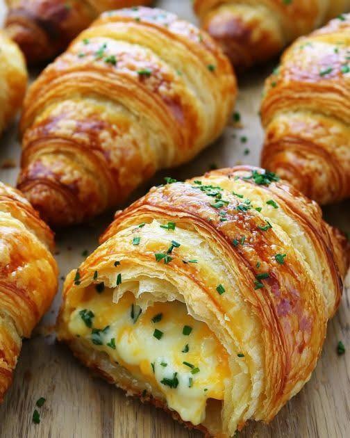 Oven Baked Herb and Cheese Stuffed Croissants