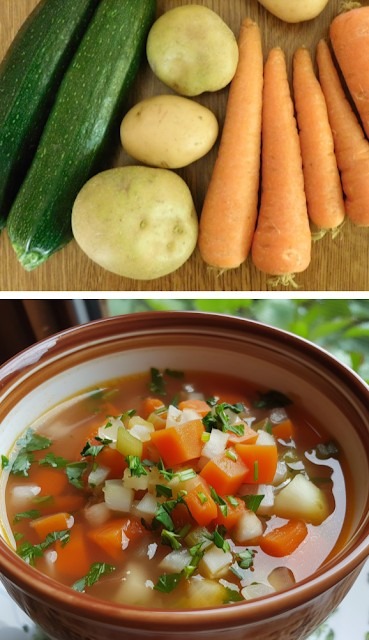 Grandmother’s Vegetable Soup Recipe with Parmesan Croutons