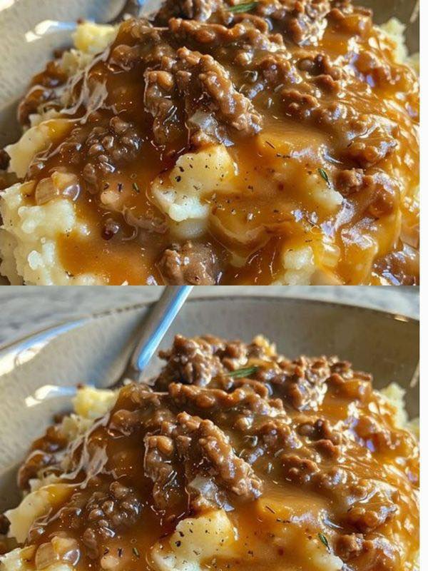 Ground Beef and Gravy Over