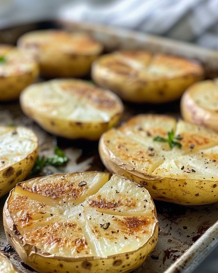 Sheet Pan Scored Potatoes Recipe